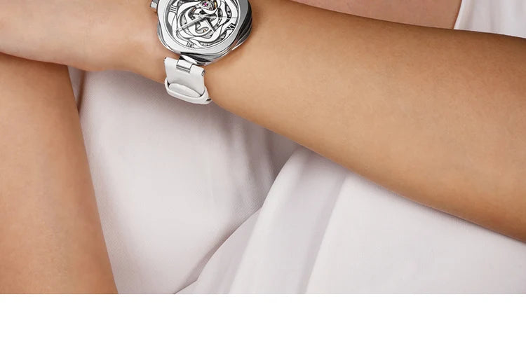 Relógio de pulso mecânico automático CIGA Design para mulheres, relógio de pulso feminino Dinamarca Rose ou relógio de pulso feminino de quartzo japonês, relógio da moda