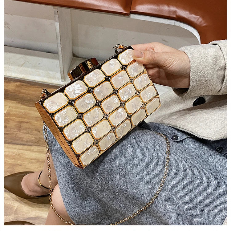 Luxury Female Evening Bag Block Designer Crossbody Bags for Women 2025 Trend Shoulder Bag Wedding Party Clutch Bag Purses Bolsos