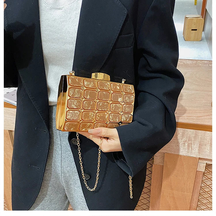Luxury Female Evening Bag Block Designer Crossbody Bags for Women 2025 Trend Shoulder Bag Wedding Party Clutch Bag Purses Bolsos