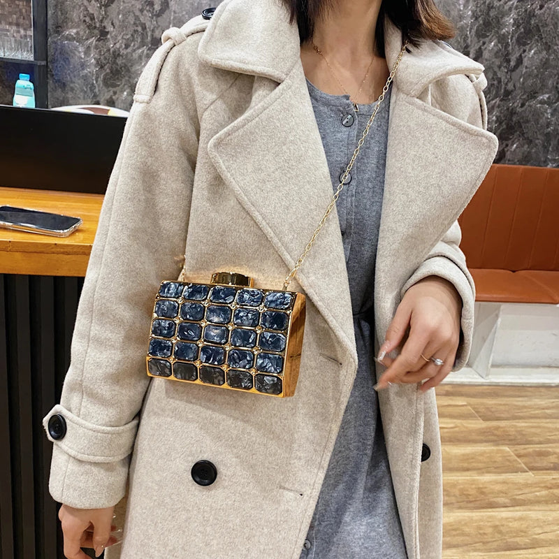 Luxury Female Evening Bag Block Designer Crossbody Bags for Women 2025 Trend Shoulder Bag Wedding Party Clutch Bag Purses Bolsos