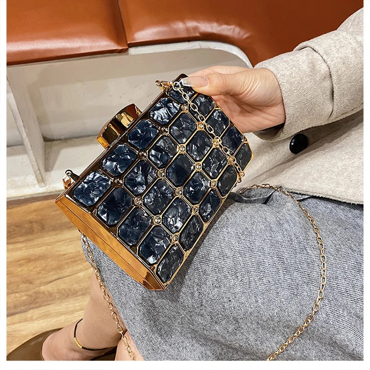 Luxury Female Evening Bag Block Designer Crossbody Bags for Women 2025 Trend Shoulder Bag Wedding Party Clutch Bag Purses Bolsos