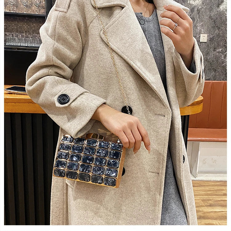 Luxury Female Evening Bag Block Designer Crossbody Bags for Women 2025 Trend Shoulder Bag Wedding Party Clutch Bag Purses Bolsos
