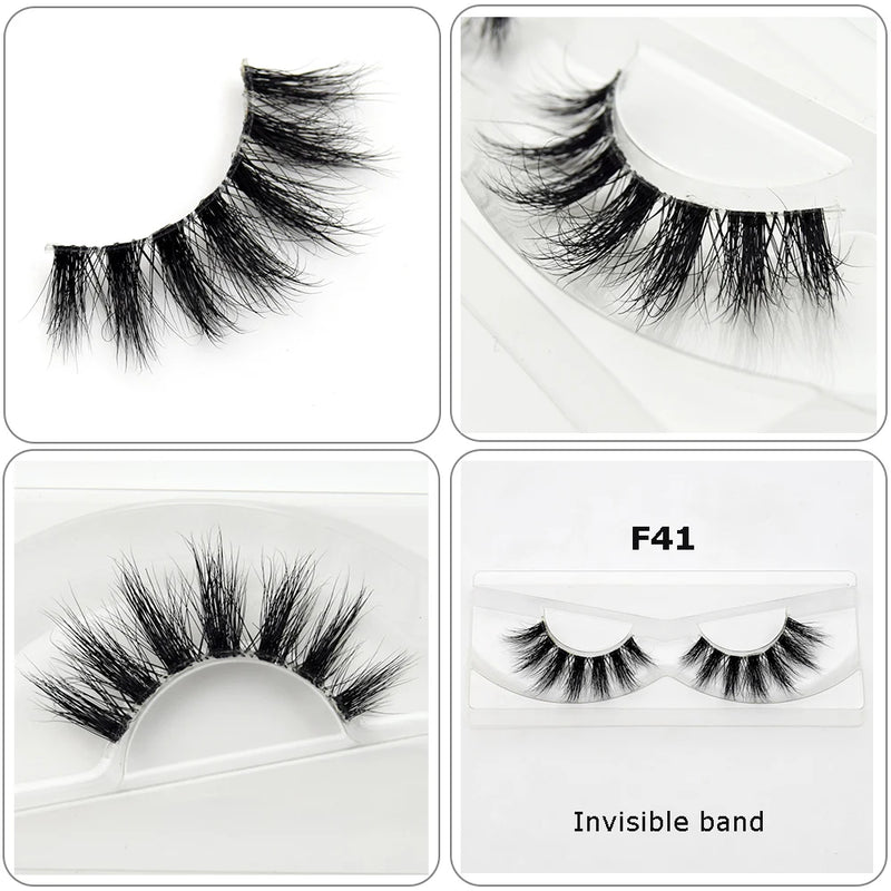 Cílios Visofree Mink Cílios Transparentes Cílios Postiços Transparentes Cílios Postiços Feitos à Mão Cílios Dramáticos Cílios Superiores