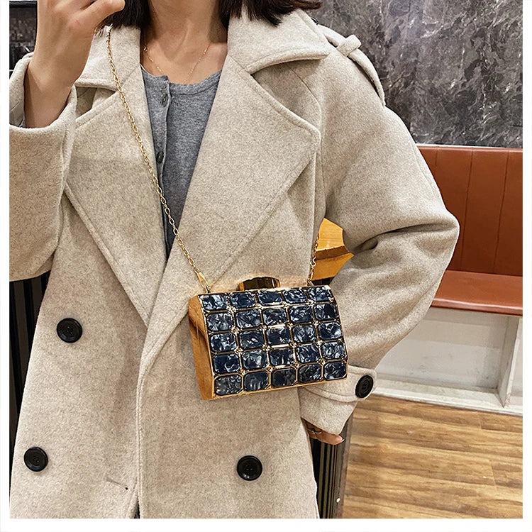 Luxury Female Evening Bag Block Designer Crossbody Bags for Women 2025 Trend Shoulder Bag Wedding Party Clutch Bag Purses Bolsos