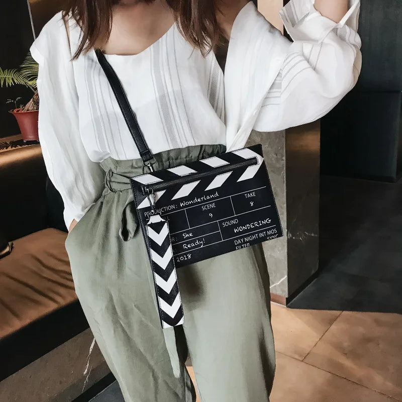 Funny Movie Prop Design Women Shouler Bags Designer Letters Clutch Bag Cute Pu Leather Crossbody Messenger Bag Lady Small Purses