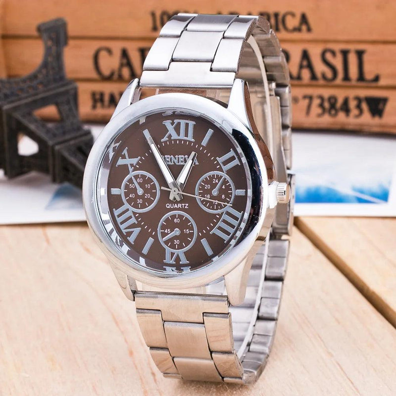 2024 New Brand 3 Eyes Gold Geneva Casual Quartz Watch Women Stainless Steel Dress Watches Relogio Feminino Ladies Clock Hot Sale - CRAVO ROSE