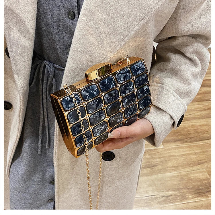 Luxury Female Evening Bag Block Designer Crossbody Bags for Women 2025 Trend Shoulder Bag Wedding Party Clutch Bag Purses Bolsos
