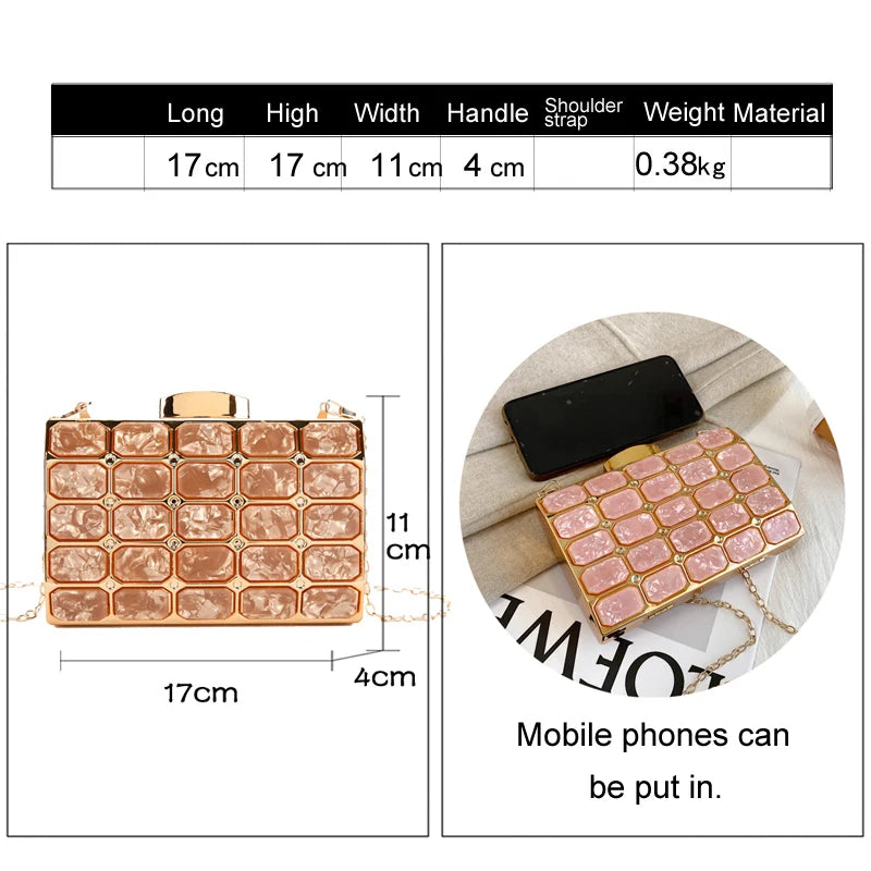 Luxury Female Evening Bag Block Designer Crossbody Bags for Women 2025 Trend Shoulder Bag Wedding Party Clutch Bag Purses Bolsos
