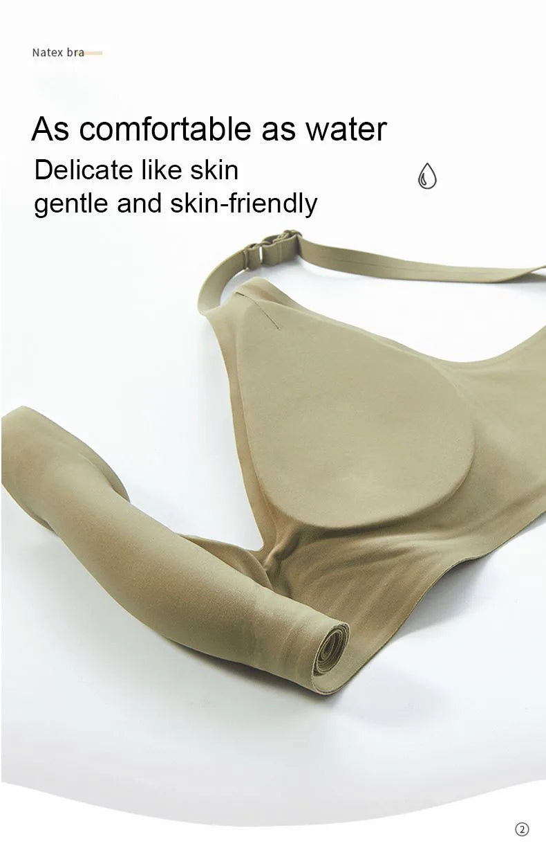 Seamless Women Underwear Sexy V-neck No Steel Ring Small Chest Gathered Adjustable Support  Small Comfortable Thin Top Bra