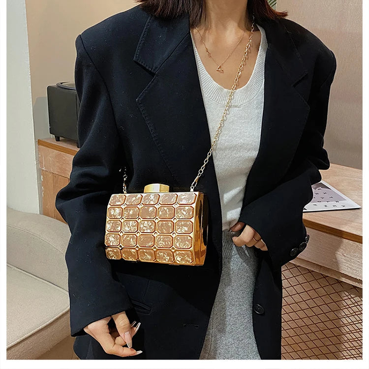 Luxury Female Evening Bag Block Designer Crossbody Bags for Women 2025 Trend Shoulder Bag Wedding Party Clutch Bag Purses Bolsos