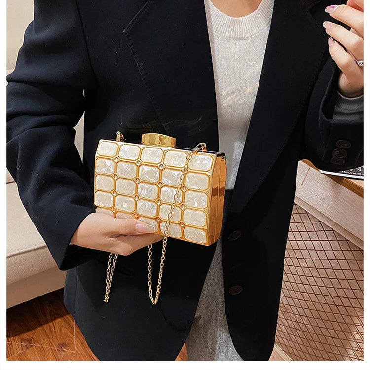 Luxury Female Evening Bag Block Designer Crossbody Bags for Women 2025 Trend Shoulder Bag Wedding Party Clutch Bag Purses Bolsos