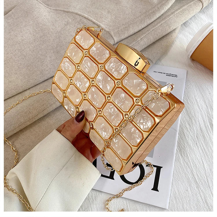 Luxury Female Evening Bag Block Designer Crossbody Bags for Women 2025 Trend Shoulder Bag Wedding Party Clutch Bag Purses Bolsos