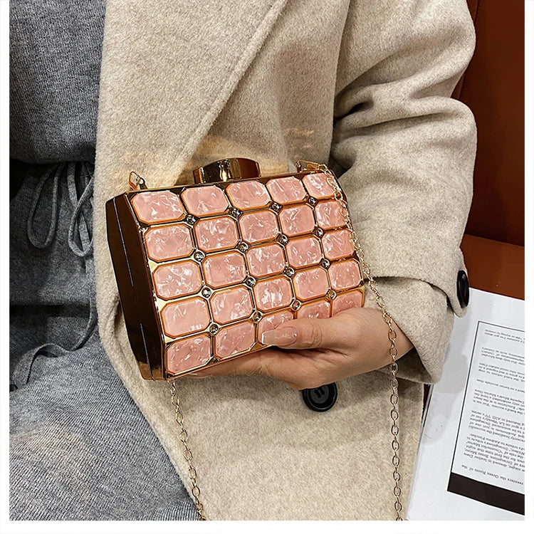 Luxury Female Evening Bag Block Designer Crossbody Bags for Women 2025 Trend Shoulder Bag Wedding Party Clutch Bag Purses Bolsos