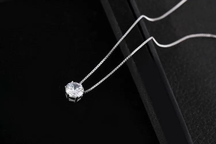 2019 New Drop Shipping 925 Sterling Silver Necklaces Crystal Zirconia Pendants&necklaces Jewelry Collar Colar De Plata - CRAVO ROSE