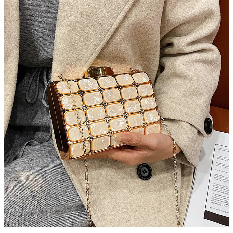 Luxury Female Evening Bag Block Designer Crossbody Bags for Women 2025 Trend Shoulder Bag Wedding Party Clutch Bag Purses Bolsos