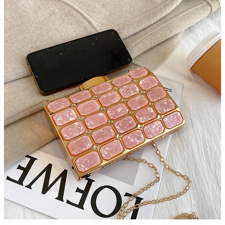 Luxury Female Evening Bag Block Designer Crossbody Bags for Women 2025 Trend Shoulder Bag Wedding Party Clutch Bag Purses Bolsos