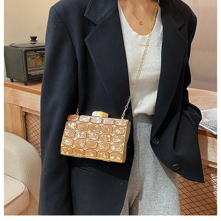 Luxury Female Evening Bag Block Designer Crossbody Bags for Women 2025 Trend Shoulder Bag Wedding Party Clutch Bag Purses Bolsos
