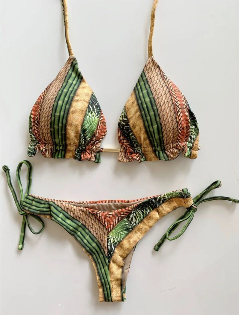 RUOTONGSEPT Sexy Print Bikinis Set Women Swimsuit Bandage Two-Piece Swimwear Brazilian Biquínis Beachwear Bathing Suit 2022 New