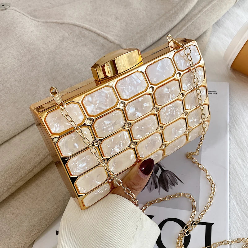 Luxury Female Evening Bag Block Designer Crossbody Bags for Women 2025 Trend Shoulder Bag Wedding Party Clutch Bag Purses Bolsos