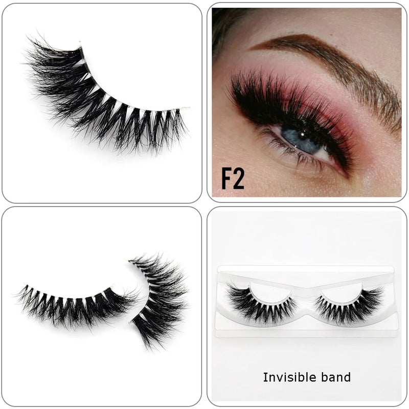 Cílios Visofree Mink Cílios Transparentes Cílios Postiços Transparentes Cílios Postiços Feitos à Mão Cílios Dramáticos Cílios Superiores