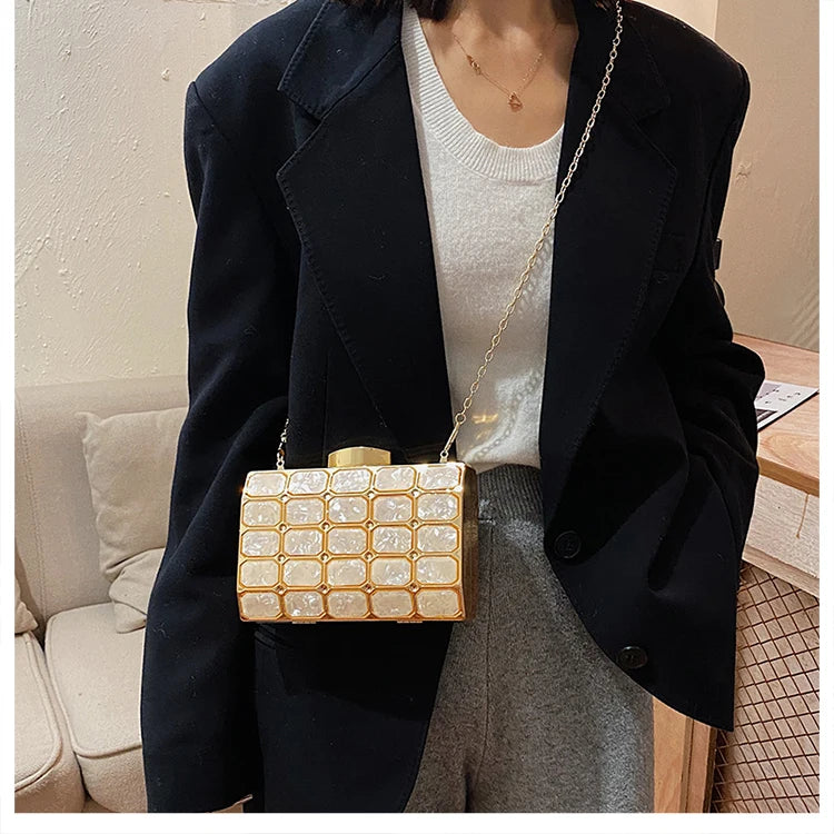 Luxury Female Evening Bag Block Designer Crossbody Bags for Women 2025 Trend Shoulder Bag Wedding Party Clutch Bag Purses Bolsos