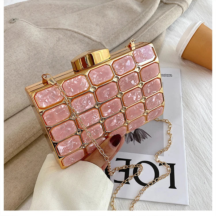 Luxury Female Evening Bag Block Designer Crossbody Bags for Women 2025 Trend Shoulder Bag Wedding Party Clutch Bag Purses Bolsos