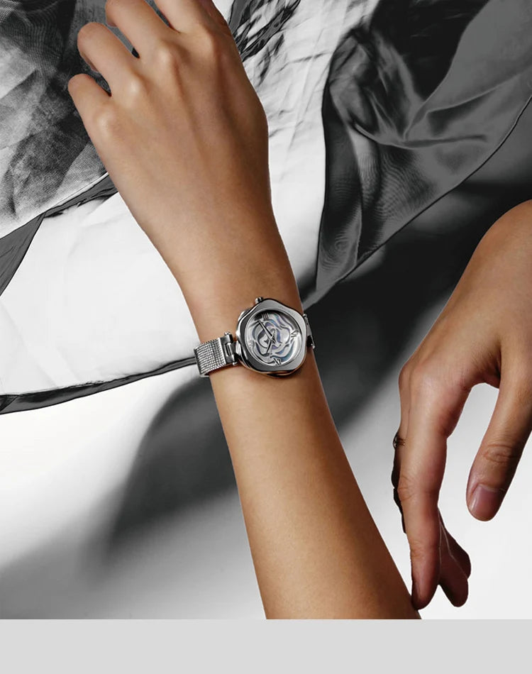 Relógio de pulso mecânico automático CIGA Design para mulheres, relógio de pulso feminino Dinamarca Rose ou relógio de pulso feminino de quartzo japonês, relógio da moda