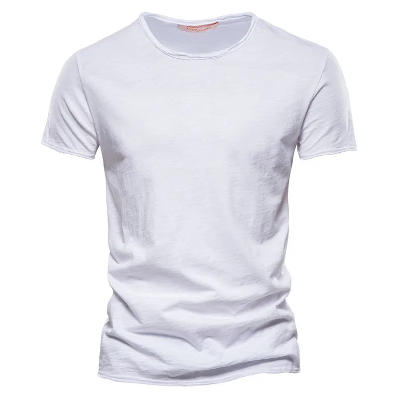 100% algodão camiseta casual macia fitness camisetas finas roupas masculinas gola redonda manga curta camiseta sólida
