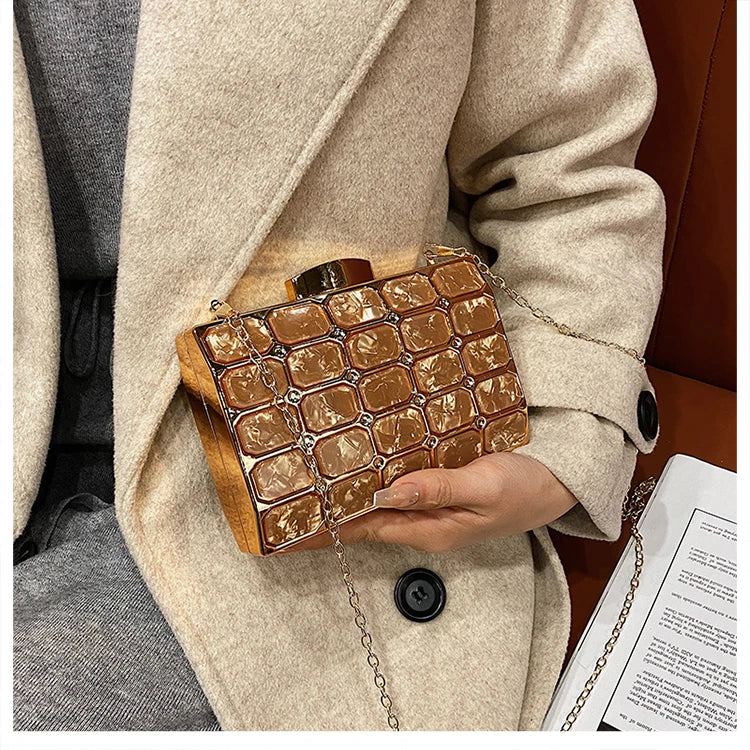 Luxury Female Evening Bag Block Designer Crossbody Bags for Women 2025 Trend Shoulder Bag Wedding Party Clutch Bag Purses Bolsos