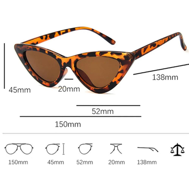 fashion sunglasses woman brand Designer vintage retro triangular cat eye glasses oculos De Sol Transparent ocean uv400 - CRAVO ROSE