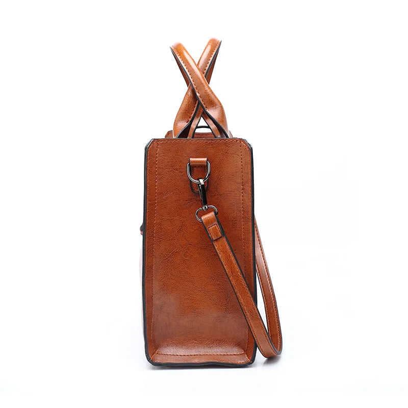 Bolsas de couro vintage, bolsa casual feminina, bolsa de alta qualidade, bolsa de ombro grande