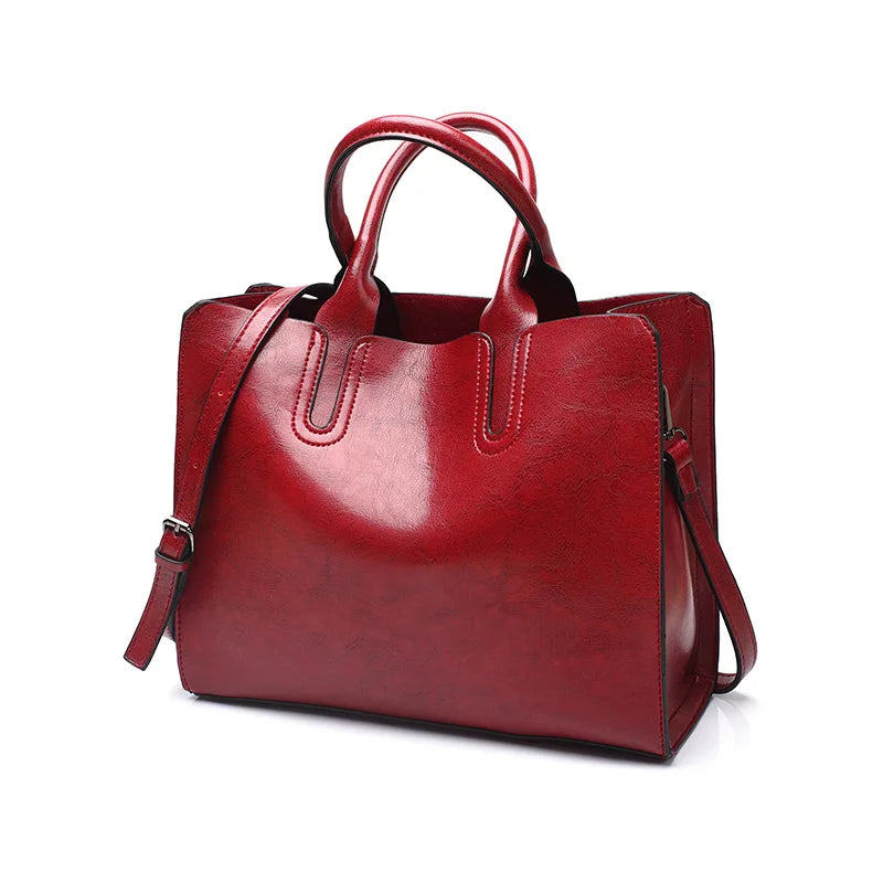 Bolsas de couro vintage, bolsa casual feminina, bolsa de alta qualidade, bolsa de ombro grande