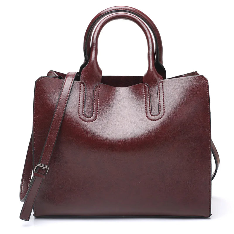 Bolsas de couro vintage, bolsa casual feminina, bolsa de alta qualidade, bolsa de ombro grande