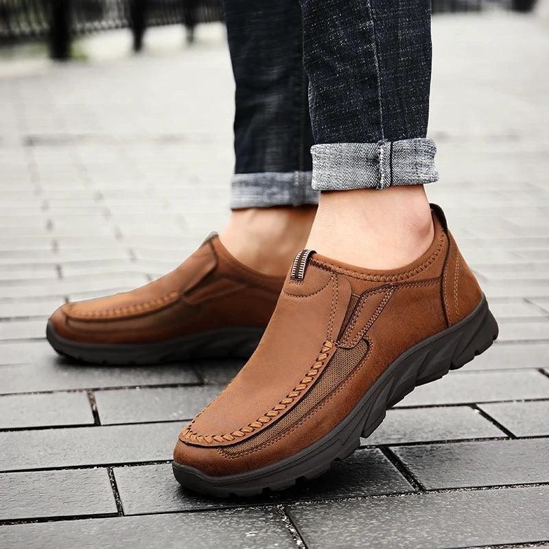 Men Casual Shoes Breathable Loafers Sneakers 2023 New Fashion Comfortable Flat Handmade Retro Leisure Loafers Shoes Men Shoes - CRAVO ROSE