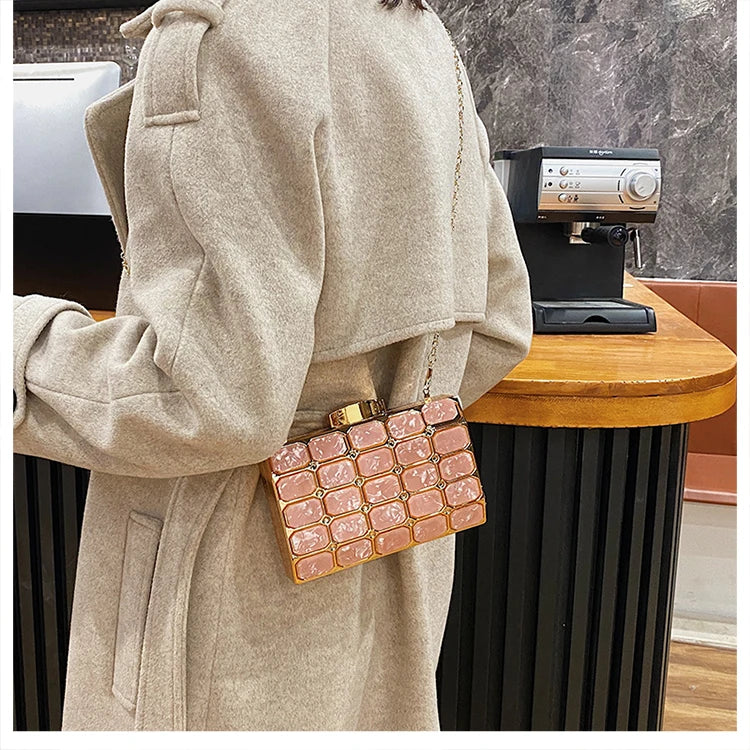 Luxury Female Evening Bag Block Designer Crossbody Bags for Women 2025 Trend Shoulder Bag Wedding Party Clutch Bag Purses Bolsos