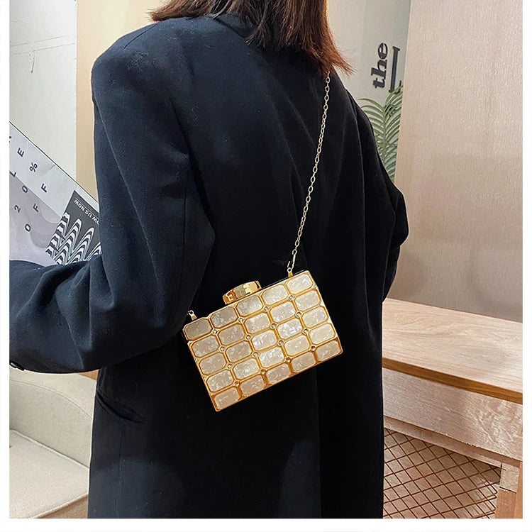 Luxury Female Evening Bag Block Designer Crossbody Bags for Women 2025 Trend Shoulder Bag Wedding Party Clutch Bag Purses Bolsos