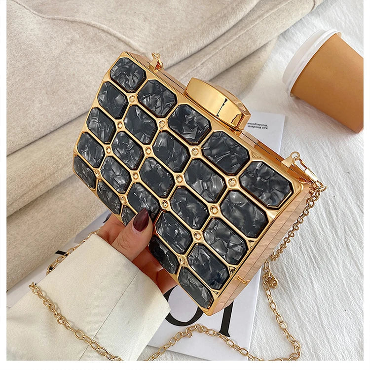 Luxury Female Evening Bag Block Designer Crossbody Bags for Women 2025 Trend Shoulder Bag Wedding Party Clutch Bag Purses Bolsos