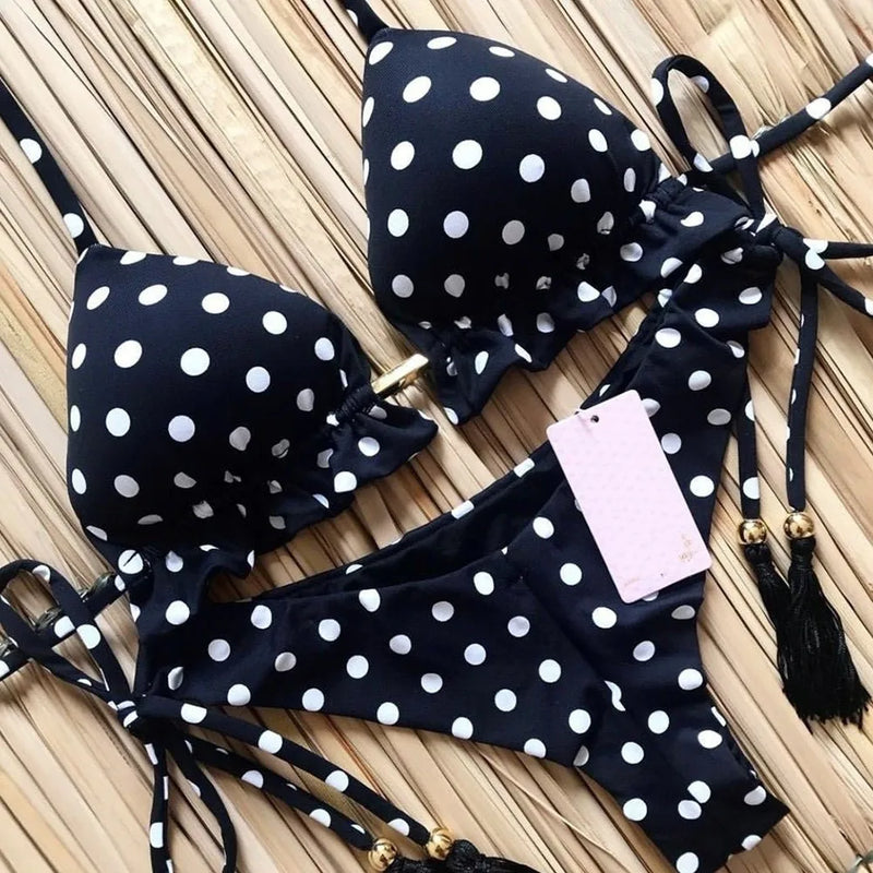 RUOTONGSEPT Sexy Print Bikinis Set Women Swimsuit Bandage Two-Piece Swimwear Brazilian Biquínis Beachwear Bathing Suit 2022 New