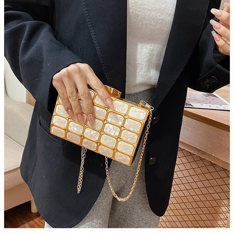 Luxury Female Evening Bag Block Designer Crossbody Bags for Women 2025 Trend Shoulder Bag Wedding Party Clutch Bag Purses Bolsos
