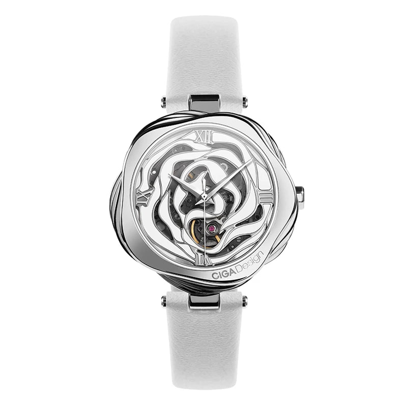 Relógio de pulso mecânico automático CIGA Design para mulheres, relógio de pulso feminino Dinamarca Rose ou relógio de pulso feminino de quartzo japonês, relógio da moda