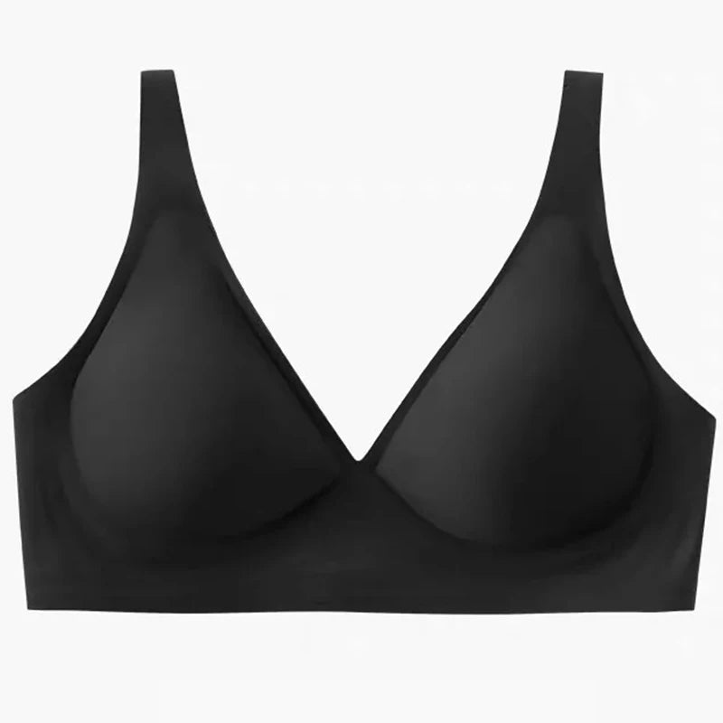Seamless Women Underwear Sexy V-neck No Steel Ring Small Chest Gathered Adjustable Support  Small Comfortable Thin Top Bra
