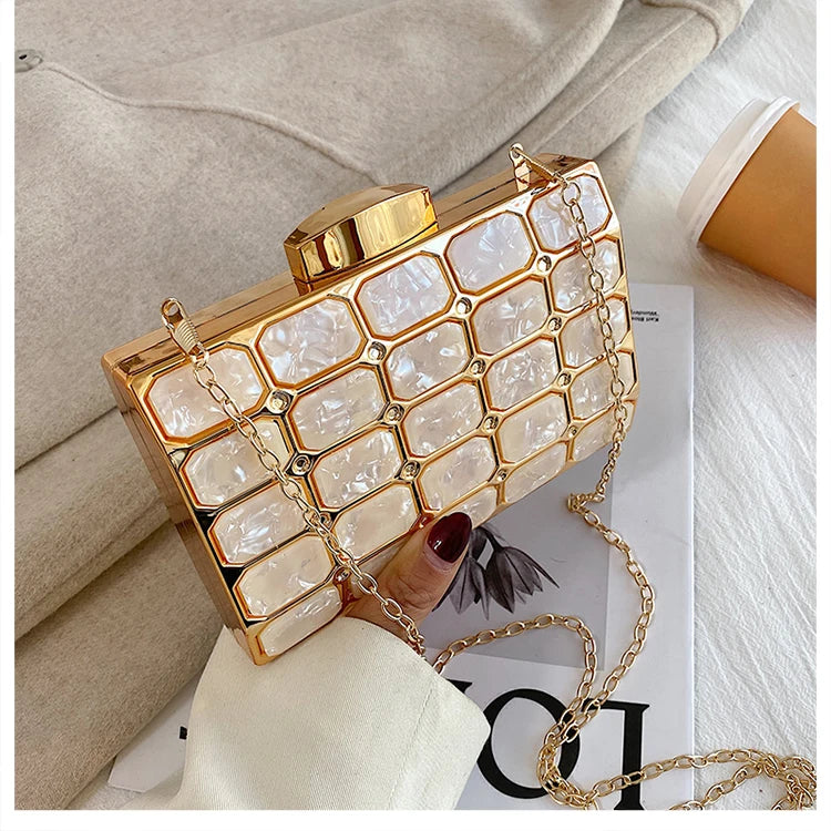 Luxury Female Evening Bag Block Designer Crossbody Bags for Women 2025 Trend Shoulder Bag Wedding Party Clutch Bag Purses Bolsos