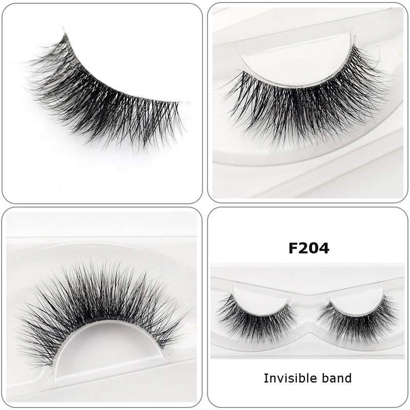 Cílios Visofree Mink Cílios Transparentes Cílios Postiços Transparentes Cílios Postiços Feitos à Mão Cílios Dramáticos Cílios Superiores