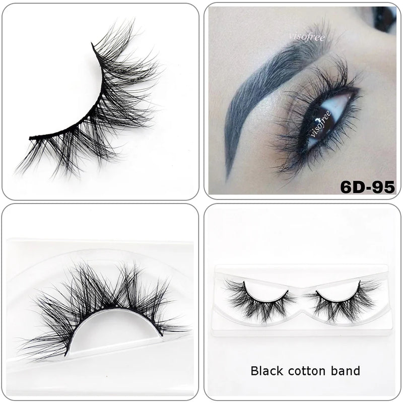 Cílios Visofree Mink Cílios Transparentes Cílios Postiços Transparentes Cílios Postiços Feitos à Mão Cílios Dramáticos Cílios Superiores