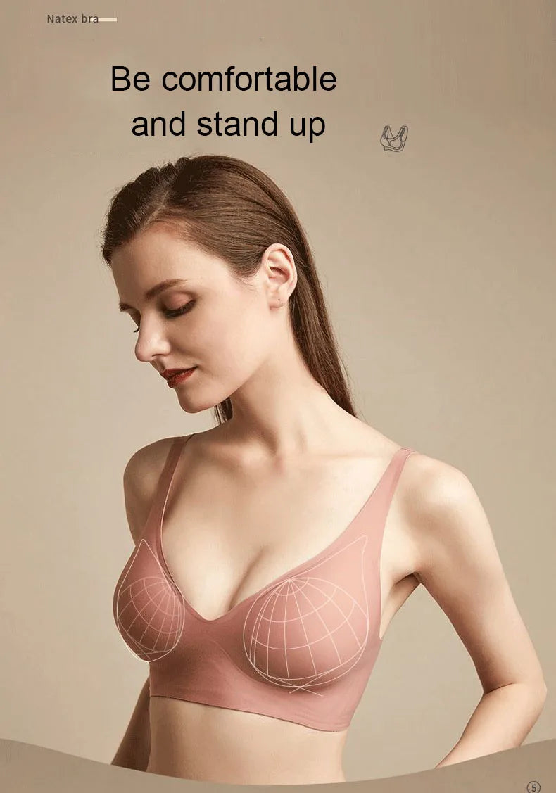Seamless Women Underwear Sexy V-neck No Steel Ring Small Chest Gathered Adjustable Support  Small Comfortable Thin Top Bra