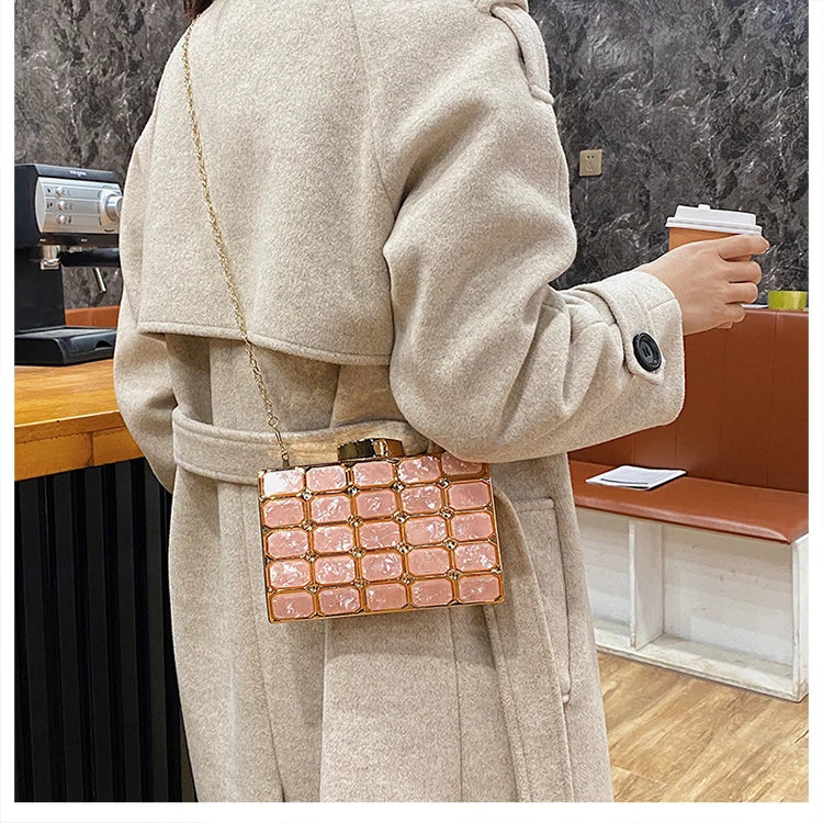 Luxury Female Evening Bag Block Designer Crossbody Bags for Women 2025 Trend Shoulder Bag Wedding Party Clutch Bag Purses Bolsos
