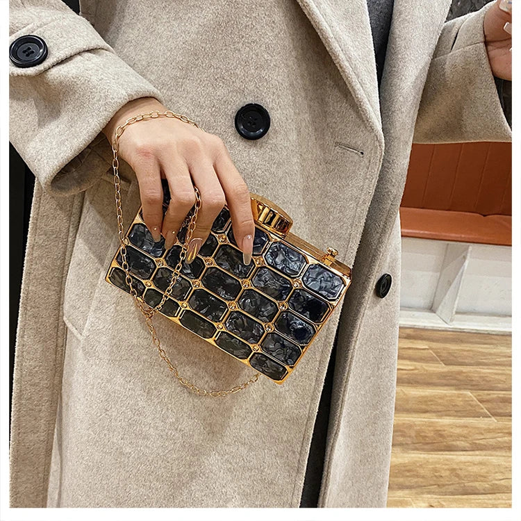 Luxury Female Evening Bag Block Designer Crossbody Bags for Women 2025 Trend Shoulder Bag Wedding Party Clutch Bag Purses Bolsos