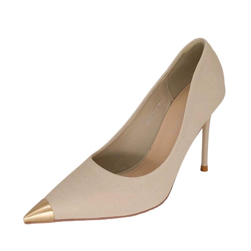 OL Fashion Niche Style Metal Pointed Skinny Stilettos Flats