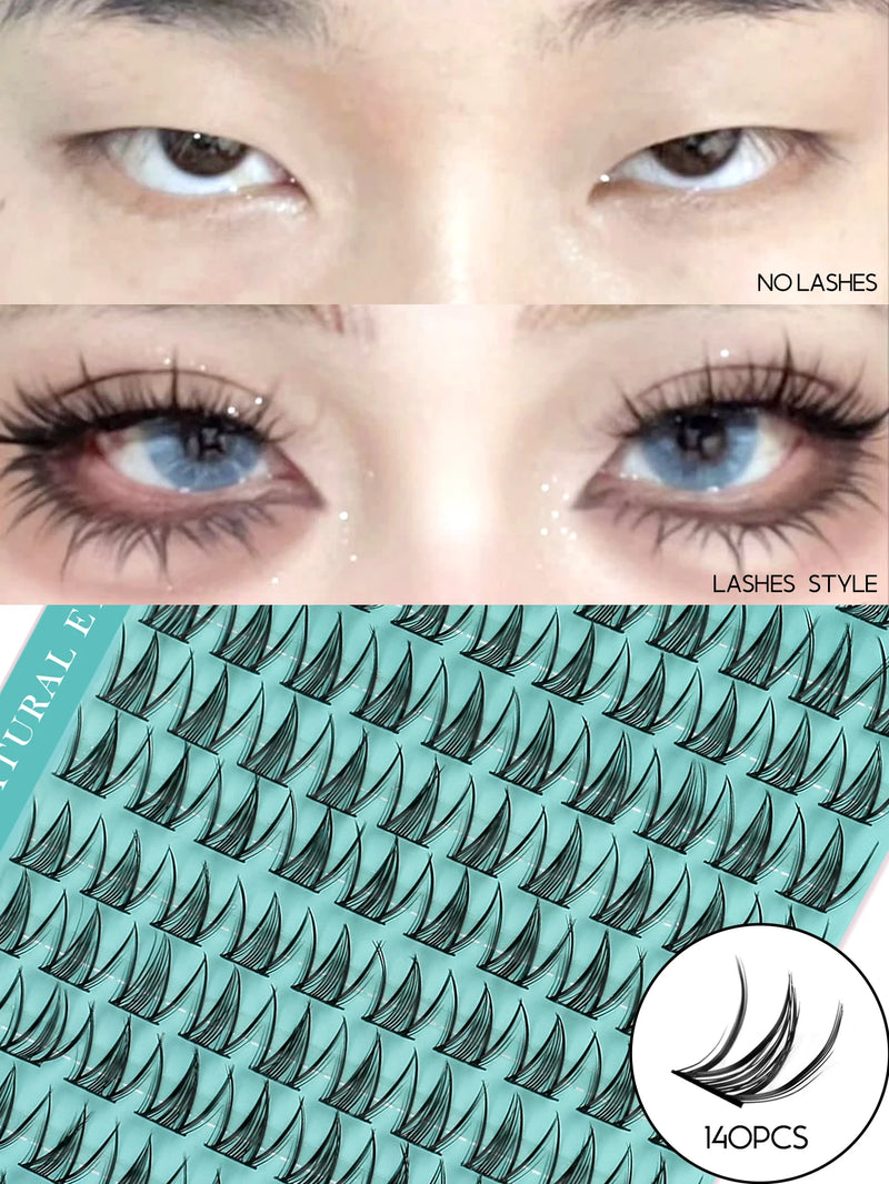 Kit de cílios postiços GROINNEYA faça você mesmo, cílios de manga de 10 a 18 mm, bandeja mista, conjuntos de cílios individuais, kit com cílios postiços faça você mesmo