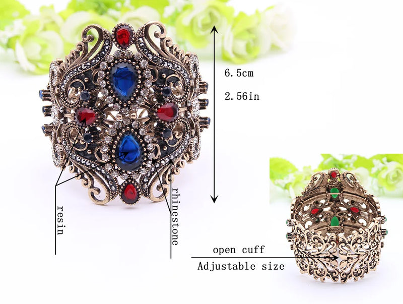 Neovisson Delicate Woman Personality Wide Flower Bangle Cuff Women Antique Gold Color Bracelet Wedding Jewelry Bride Gift